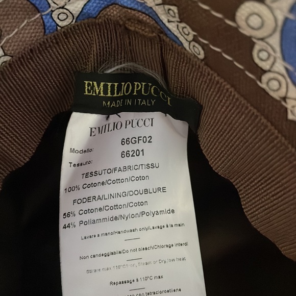 Emilio Pucci Brown and Blue Printed Bucket Hat - Picture 6 of 9